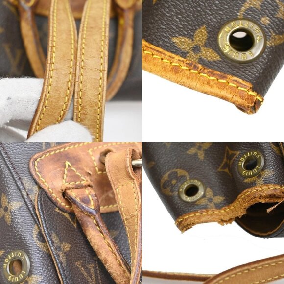 LOUIS VUITTON Mini Montsouris Backpack Bag Monogram Leather Brown M51137  39KC245